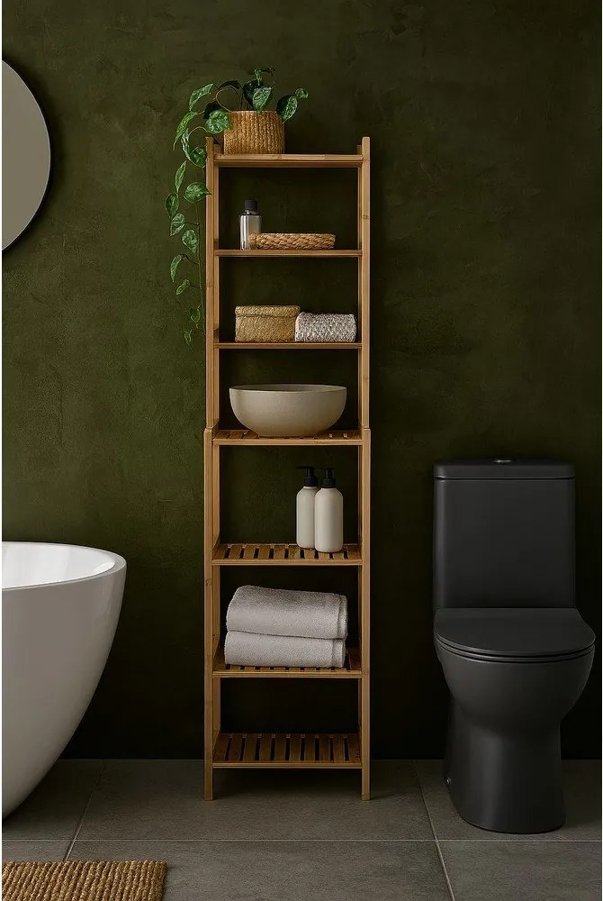 Etajeră de baie în culoare naturală din bambus 40x154 cm Skaren – Bonami Essentials