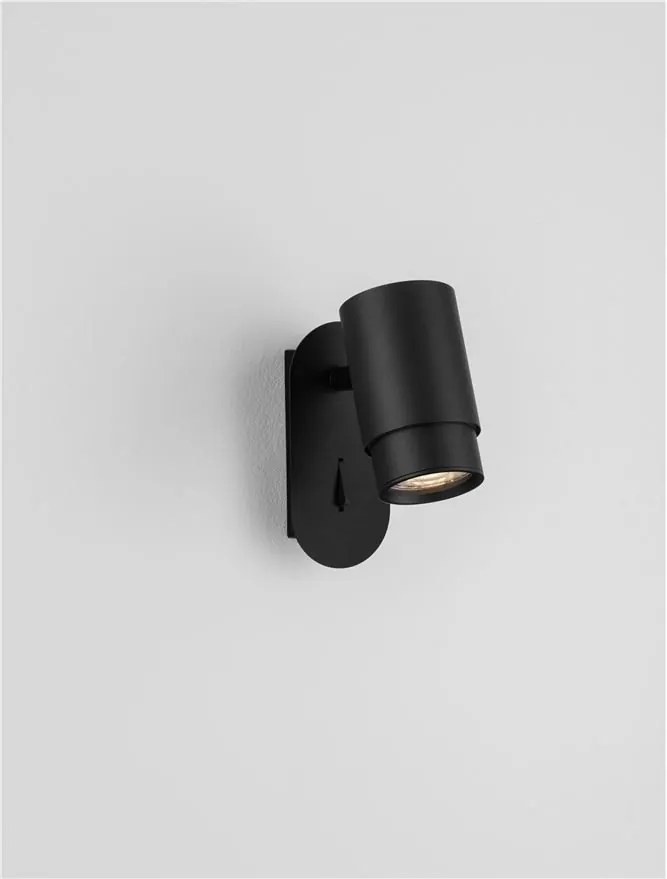 Aplica de Perete cu Spot Directionabil, 1xGU10, Nime negru NVL-9011527