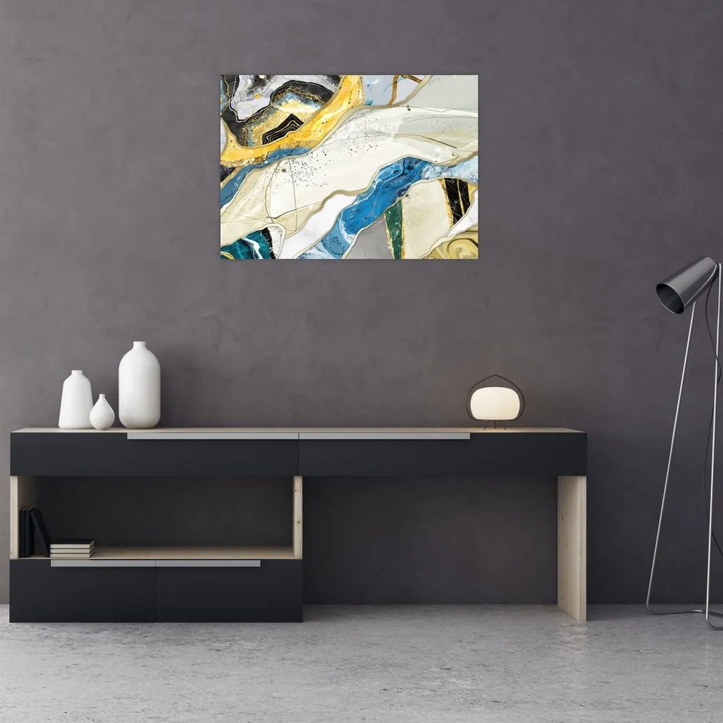 Tablou pe sticlă - Marmură colorată (70x50 cm)