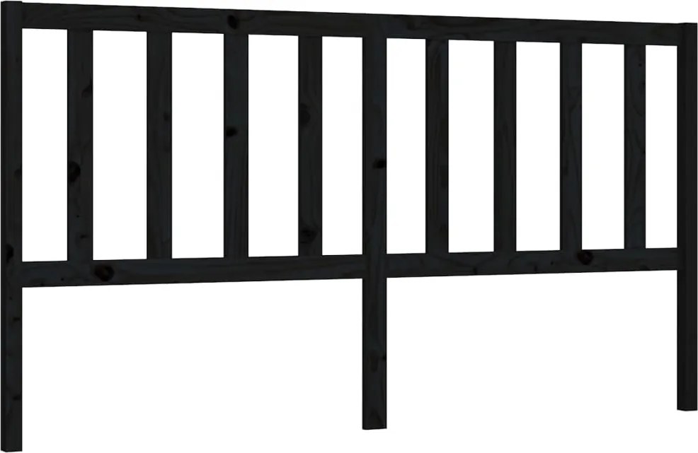 vidaXL Tăblie de pat, negru, 206x4x100 cm, lemn masiv de pin
