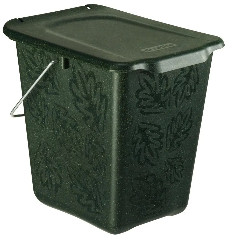 Container pentru deșeuri compostabil verde închis 7 l Greenlije - Rotho