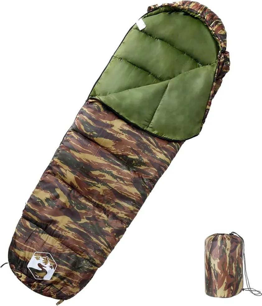 vidaXL Sac de dormit tip mumie pentru adulți de camping, 3 anotimpuri