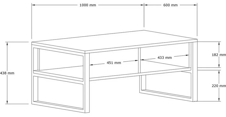Măsuță de cafea Devon White and Black