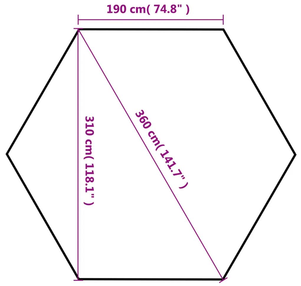 Marchiza hexagonala pliabila, 6 pereti laterali, gri, 3,6x3,1 m Gri, 3.6 x 3.1 m