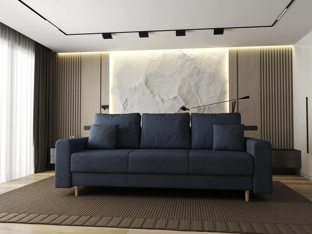 Canapea extensibilă dumonde cu ladă de depozitare si sezut confortabil din spuma high-density, Kronos Enjoy Antracit 210x100 cm