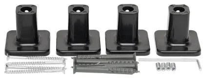 Radiator baie tip scară AVANGARD cu termostat, 316W/230V, 50,6cm, IP44, negru, montare pe partea dreaptă