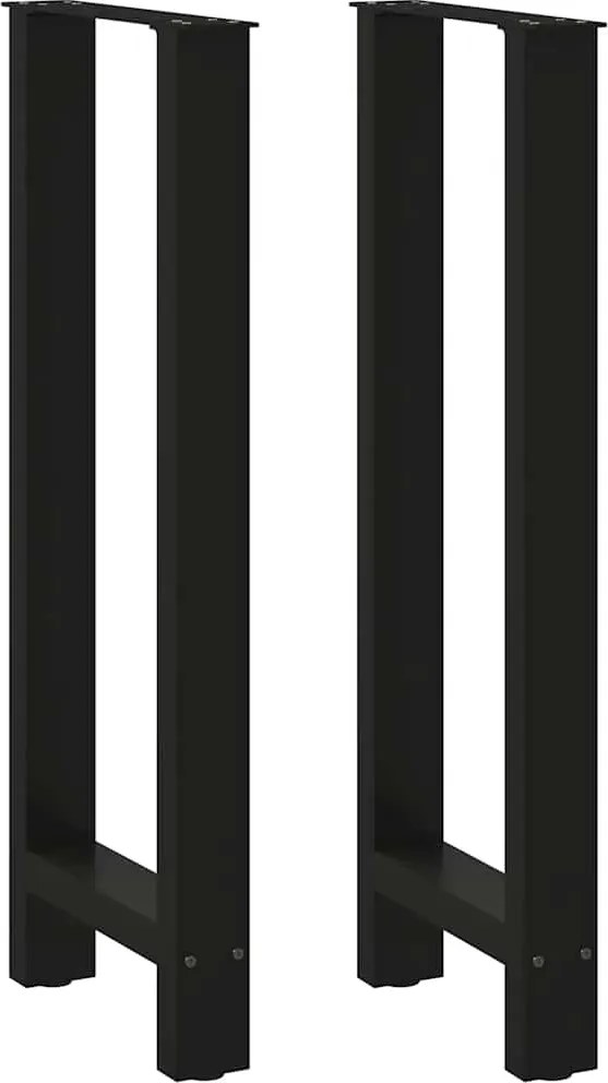 vidaXL Picioare de masă de bar, negre, 2 buc., 50x(100-101) cm, oțel