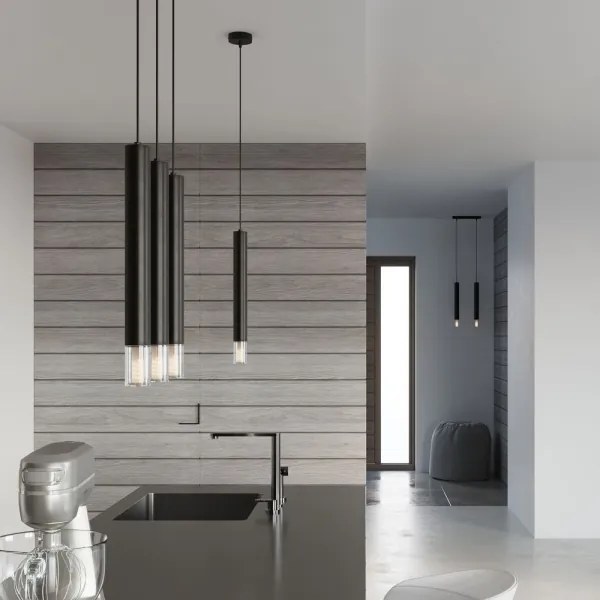 Lustră pe cablu VIZIER 2xG9/40W/230V neagră Sollux SL.0961