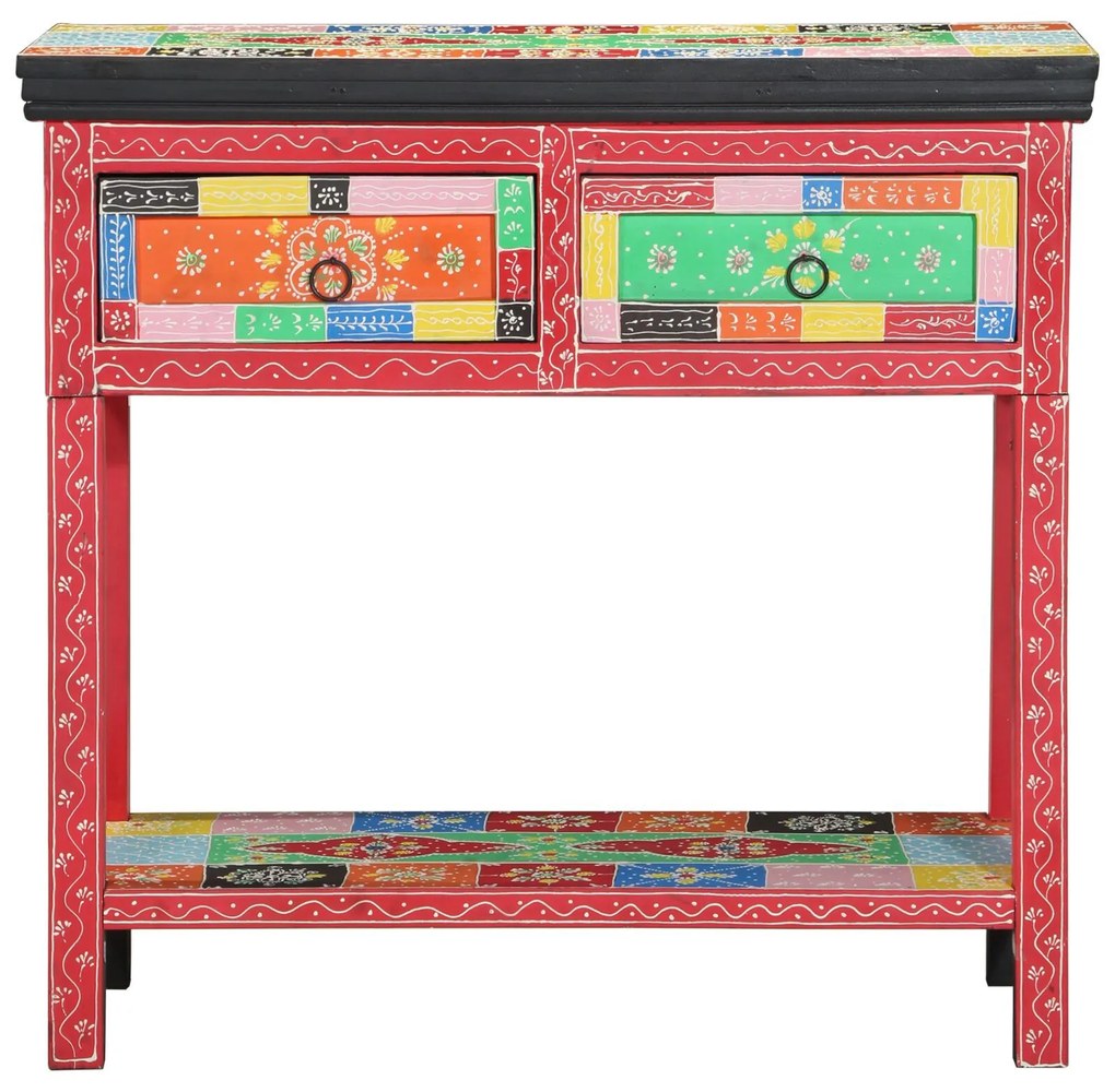 vidaXL Masă consolă cu sertare, multicolor, lemn prelucrat