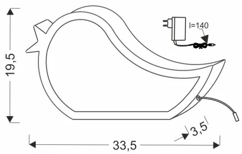 Lampă de birou pentru copii BIRD LED/12W/230V roz