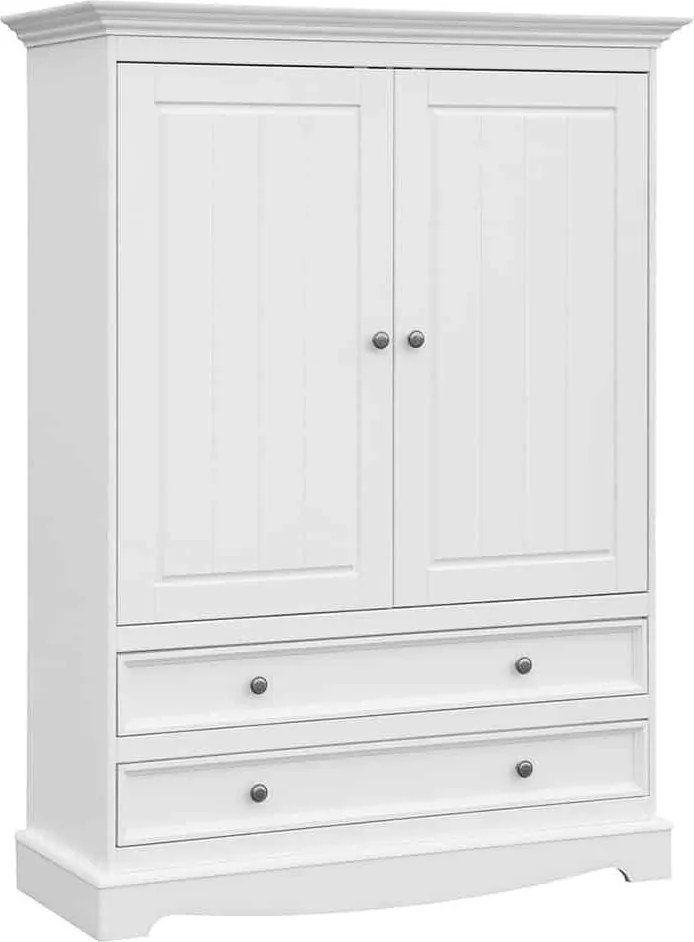 Dulăpior lemn masiv alb Linea, 108 × 45 × 147 cm