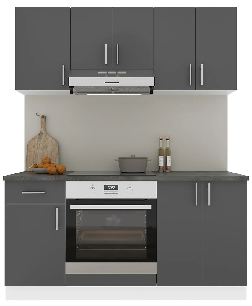 Set Bucatarie Karo V6, Antracit/Alb, Blat Thermo 28 mm, L 160 cm