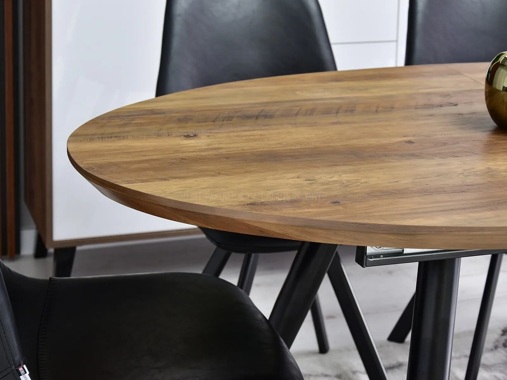 Masă de sufragerie Lisbon (nuc + negru). Promo -14%. 1111753