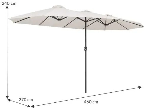 Deuba Umbrelă de soare de grădină XXL - crem