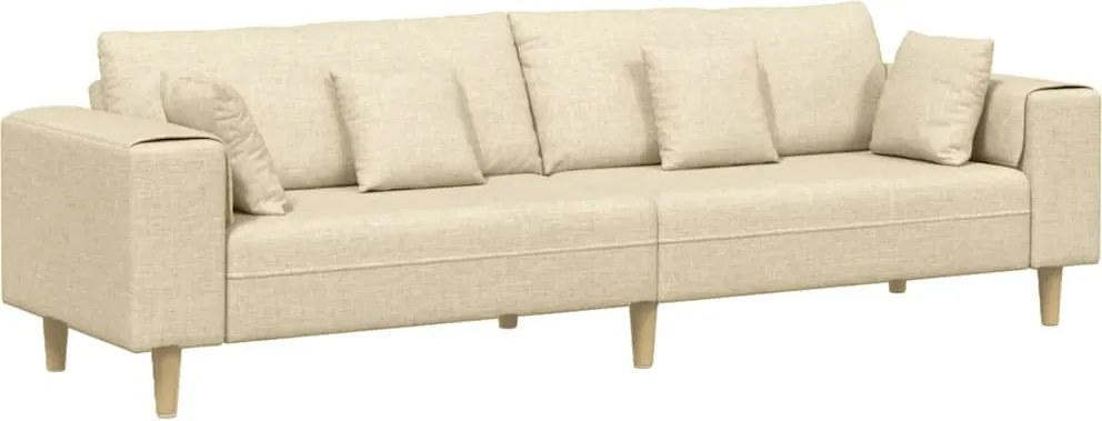vidaXL Canapea cu pernă Crem 250 x 77 x 76 cm țesătură