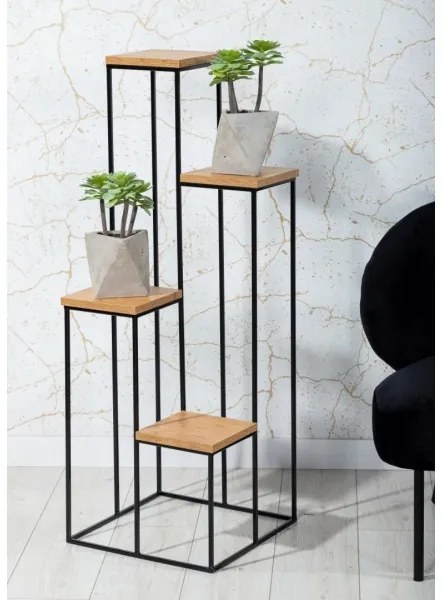 Suport flori 110x40 cm negru/maro