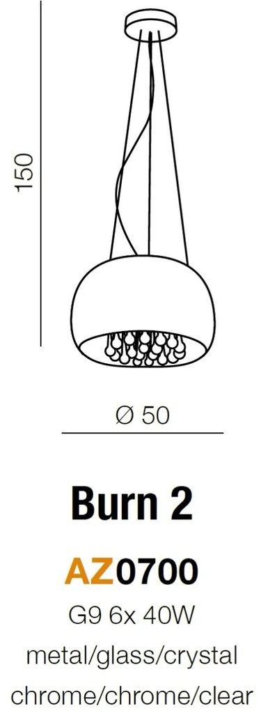 Lustra moderna suspendata design elegant 50cm Burn 2