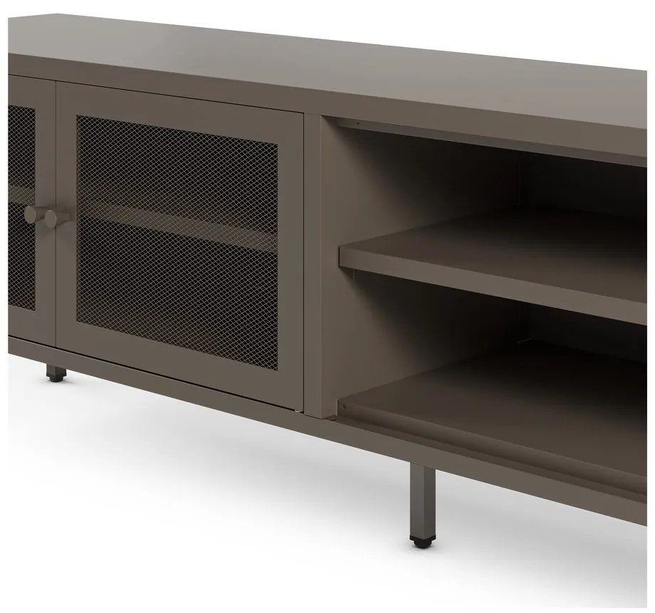 Comodă TV gri din metal 160x50x35 cm Fayna – Marckeric