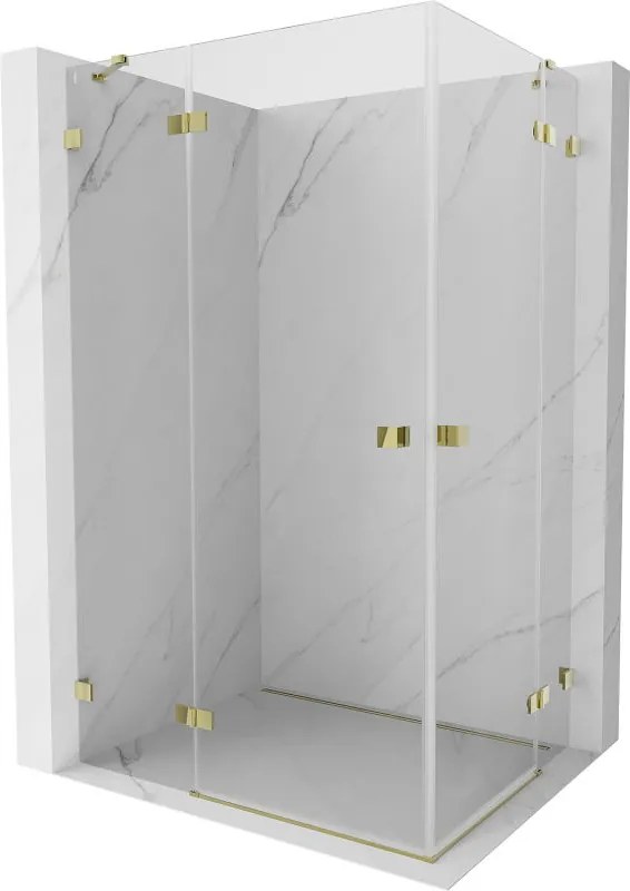 Mexen Lunar Duo cabină de duș cu deschidere stânga 120 x 100 cm, transparentă, aurie - 834-120L-100P-50-00