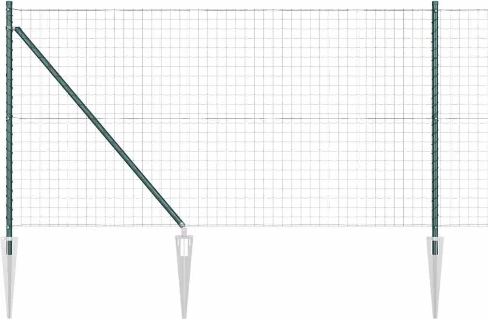 vidaXL Gard cu Stâlp Verde 1,2 x 25 m Oțel și PVC