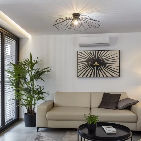 Brilagi - Lustră LED aplicată CERIA WIRE, 1xE27/40W/230V, diametru 80 cm, negru