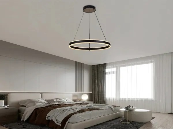 Brilagi-LED Lustră suspendată pe cablu, reglabilă (dimmer) CIRCLE LED/85W/230V 3000-6500K neagră + telecomandă