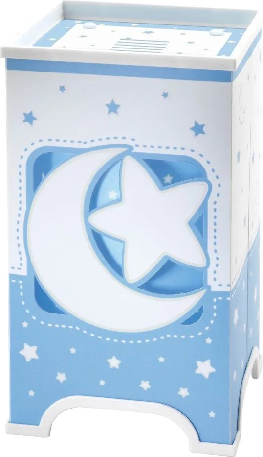 Veioza camera copii cu detalii ce stralucesc in intuneric, Moon Light albastru 63230T DB