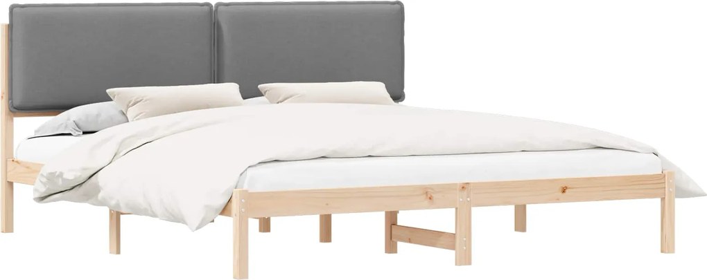 vidaXL Cadru de pat cu tăblie tapițată Gri deschis 200 x 200 cm