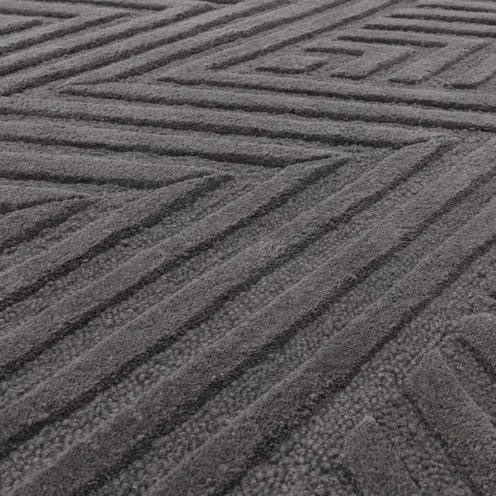 Covor gri antracit din lână 200x290 cm Hague – Asiatic Carpets