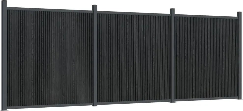 vidaXL Panouri pentru gard, gri, 526x186 cm, WPC