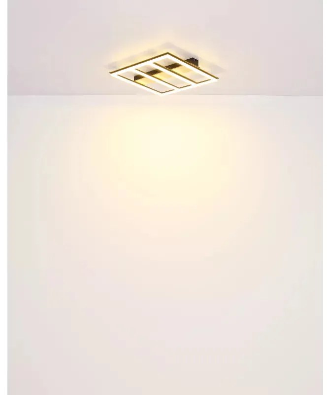Plafoniera LED Froomy 67291-30, 30W, 2250lm, lumina calda, IP20, neagra+maro, Globo Lighting
