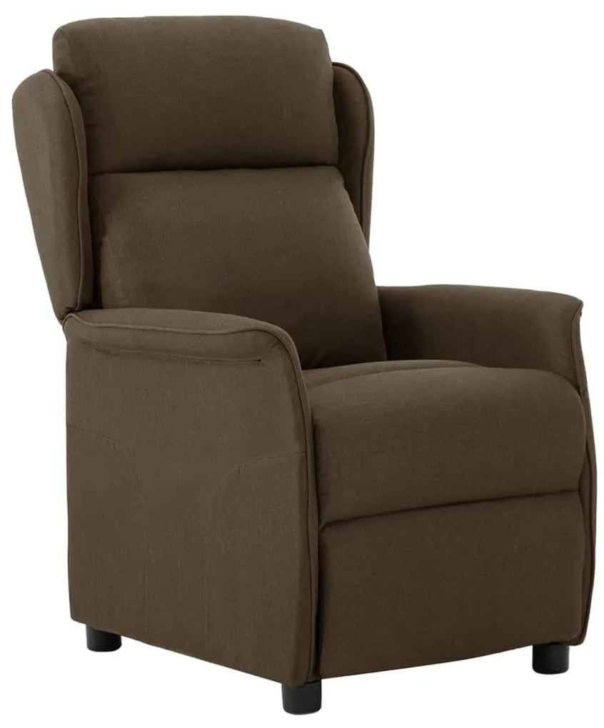 3073620 vidaXL Fotoliu rabatabil electric, maro, material textil