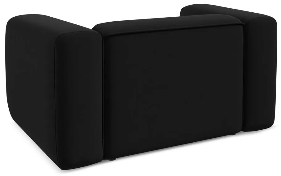 Fotoliu negru cu tapițerie din catifea Ekahi – Makamii