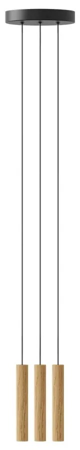 Lustră în culoare naturală LED din lemn masiv de stejar cu abajur din lemn ø 3 cm Chimes – UMAGE