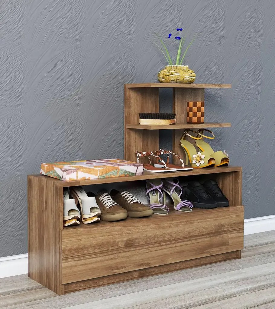 Dulap pentru pantofi, Airy Homs, maron, 100 x 81 x 29.6 cm, PAL