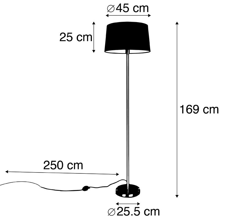 Lampa de podea moderna din otel cu abajur taupe 45 cm - Simplo