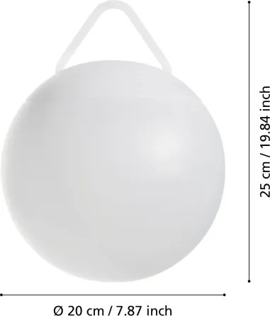 Eglo 75815 - Corp de iluminat exterior LED RGB dimabil POGGIOBELLO LED/2600 mAh IP44 alb + telecomandă