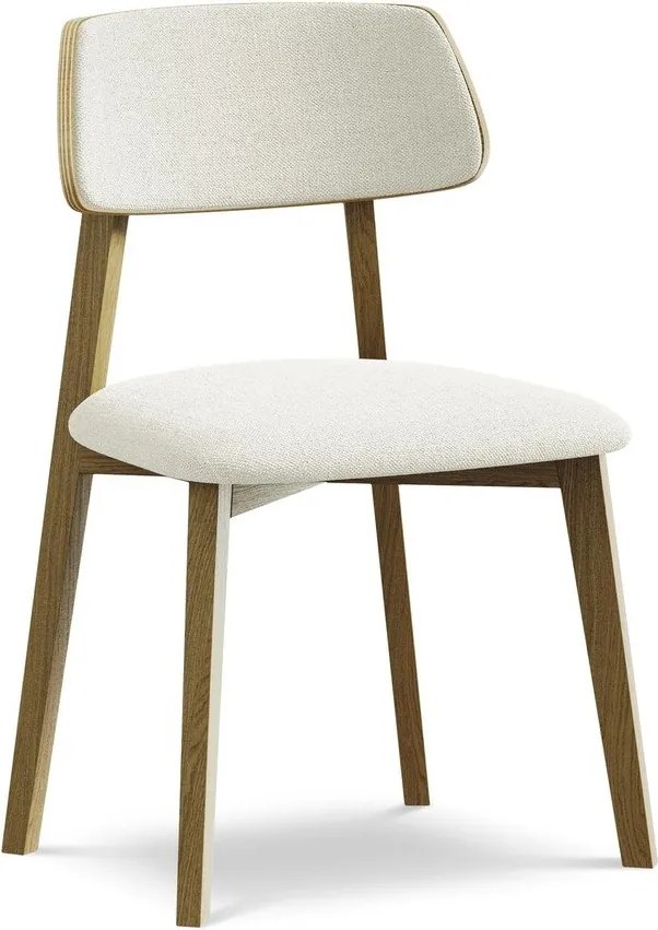 Scaun de dining crem din lemn masiv Niu – Makamii