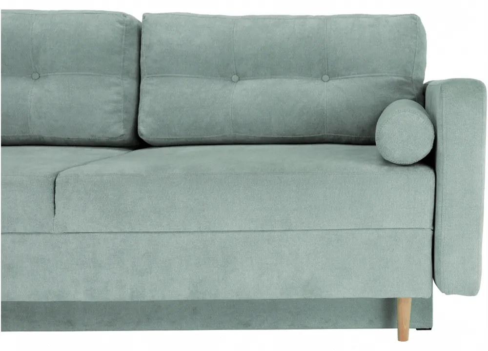 Canapea extensibilă, verde mentă textil Queens, AURELIA