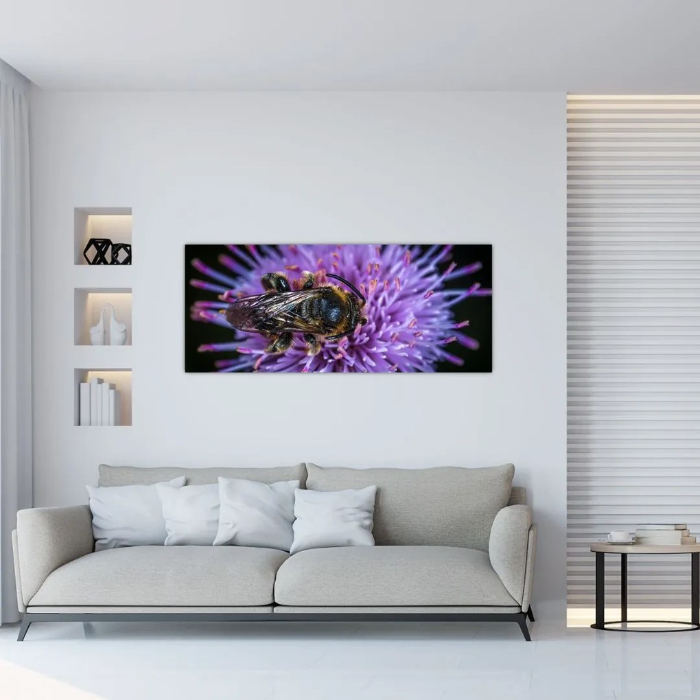 Tablou cu albina pe floare (120x50 cm)