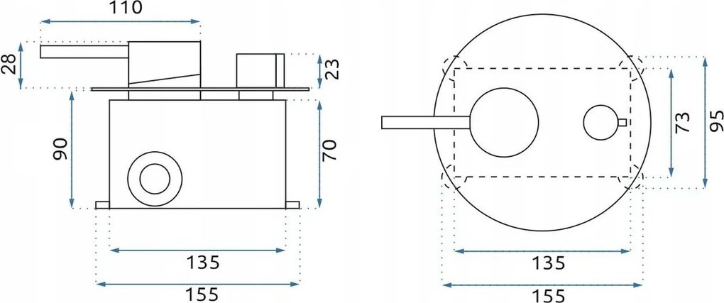 Set incastrat cada si dus Rea Lungo titan + BOX