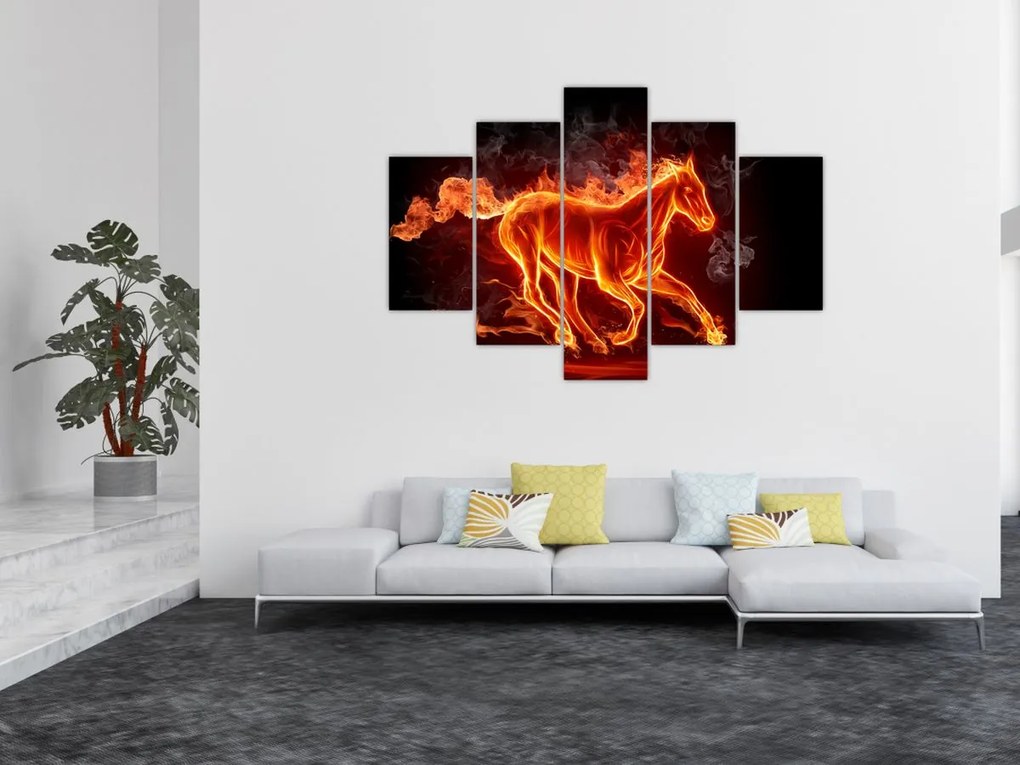 Tablou - Cal în flăcări (150x105 cm)