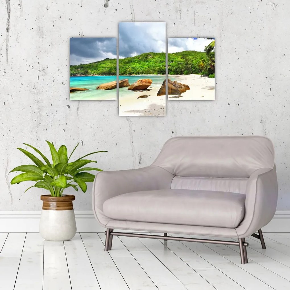 Tablou - Seychelles, plaja Takamaka (90x60 cm)