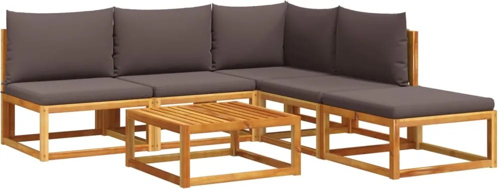 vidaXL Set canapele de grădină cu 6 piese, lemn de salcâm și frânghie