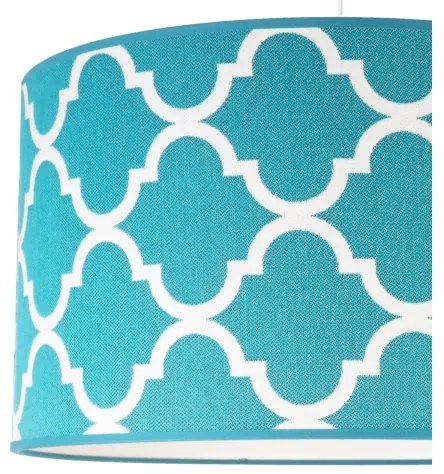 Lustră pe cablu Duolla MAROKO 1xE27/40W/230V d. 45 cm turcoaz/alb