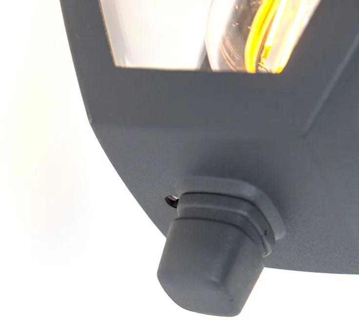 Lămpă de perete clasică pentru exterior Platar cu lumină în jos gri închis IP44