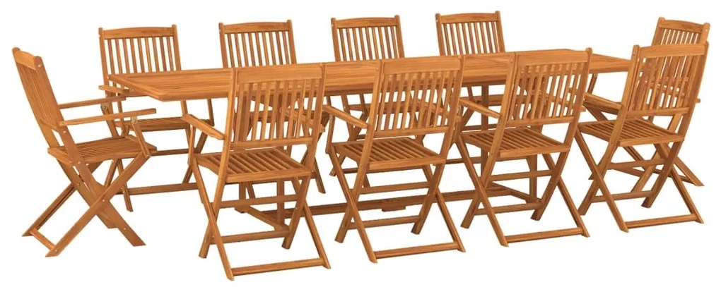 3086990 vidaXL Set mobilier de grădină 11 piese 280x90x75cm, lemn masiv acacia