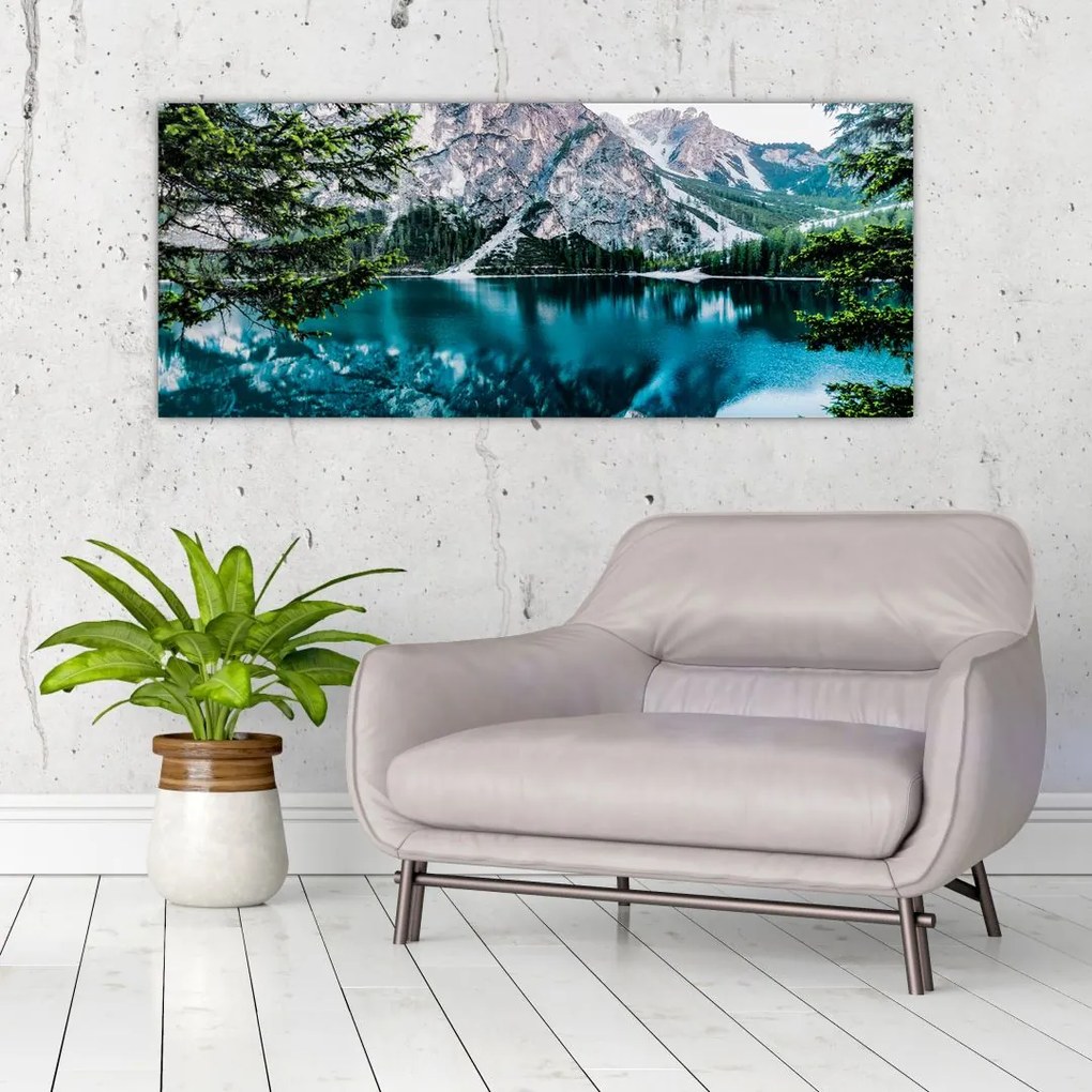Tablou - Lac în Alpi (120x50 cm)