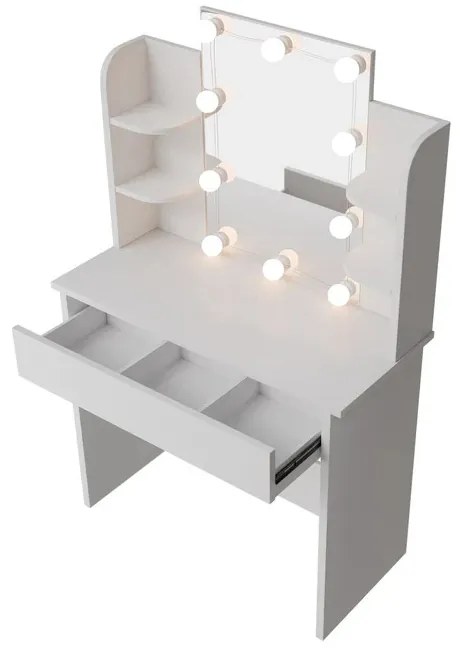 Juskys Masă de toaletă cu iluminare LED - albă