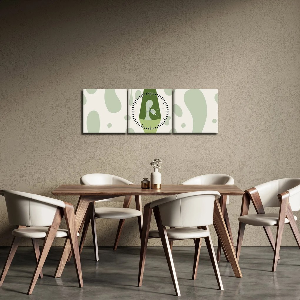 Tablou - Hippies, lampa de lavă (cu ceas) (90x30 cm)